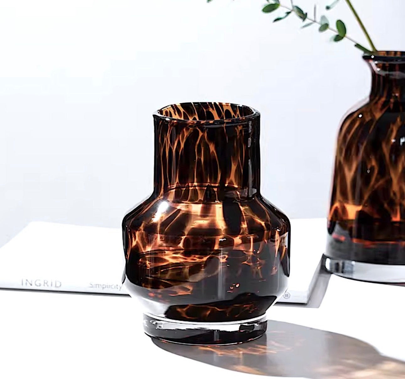 Leopard Glass Vase