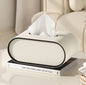 Premium Leather Oval Tissue Box